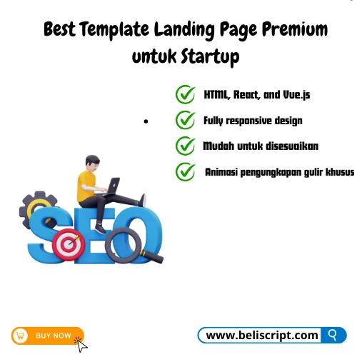 Template Landing Page Premium untuk Startup -  HTML, React, and Vue.js