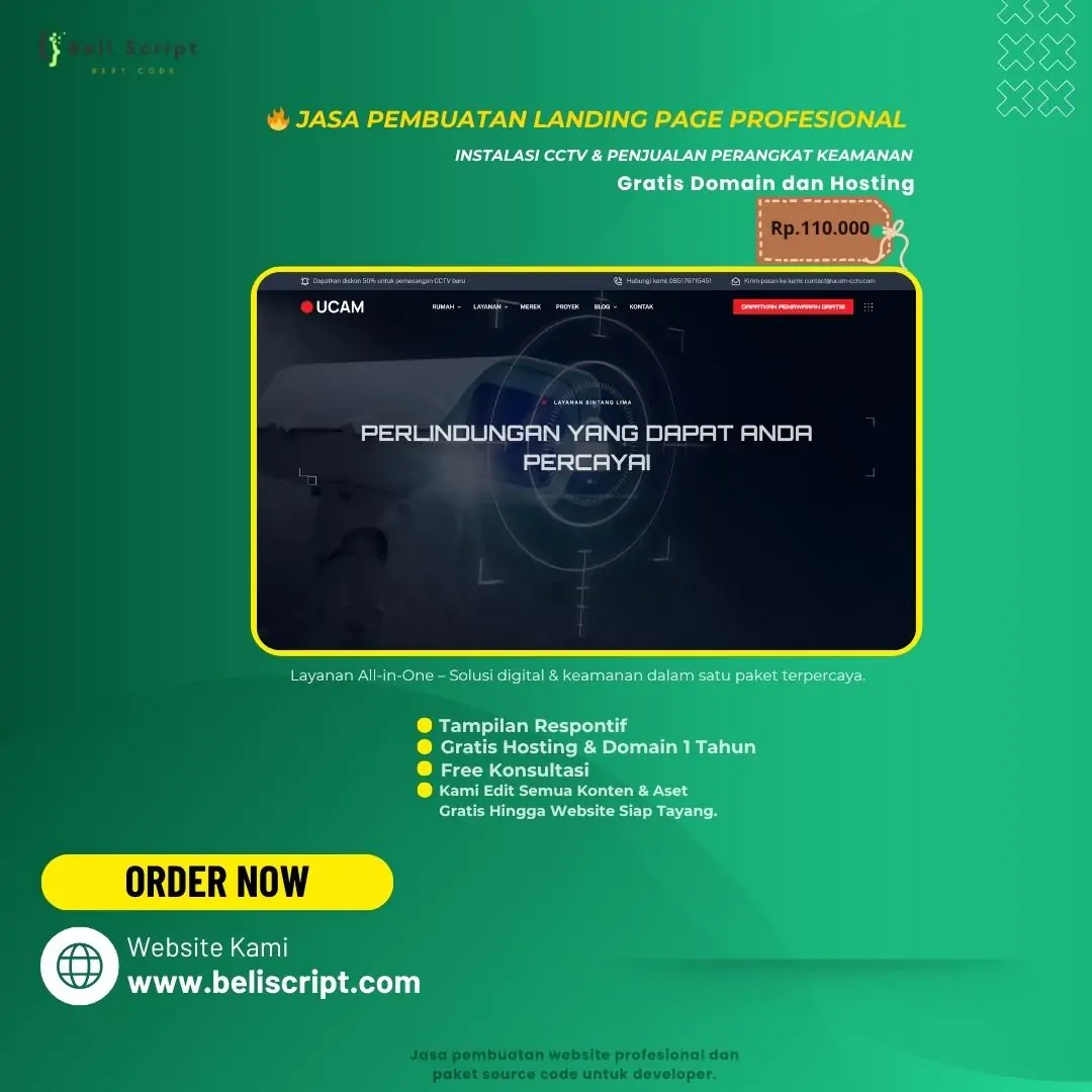 Jasa Pembuatan Landing Page Profesional: Instalasi CCTV & Penjualan Perangkat Keamanan