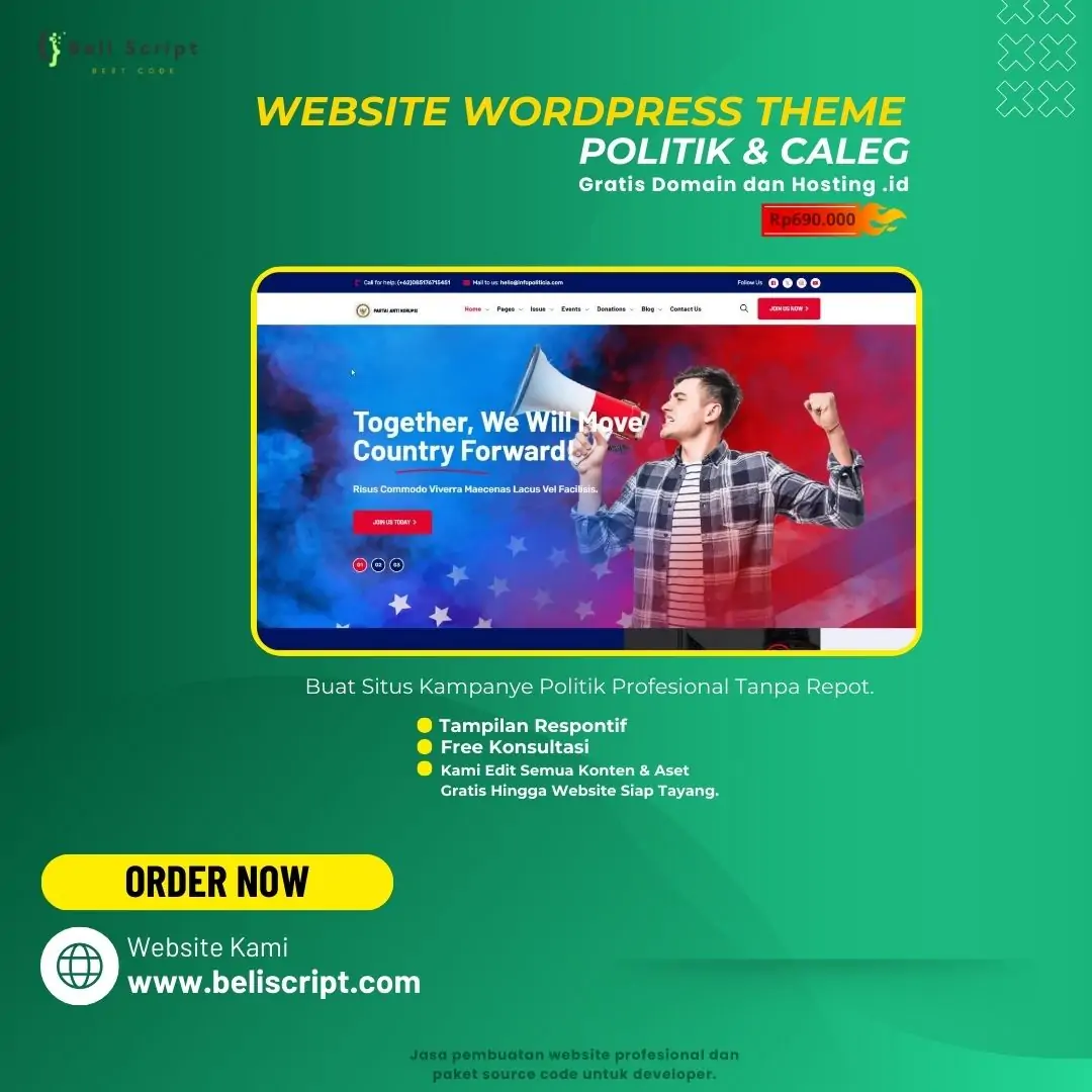 Buat Website WordPress Theme Politik & Caleg: Tingkatkan Kampanye Anda dengan Domain ID Gratis!